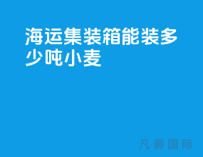 海运集装箱能装多少吨小麦