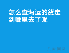 怎么查海运的货走到哪里去了呢