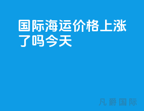 国际海运价格上涨了吗今天