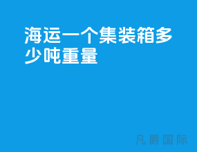 海运一个集装箱多少吨重量