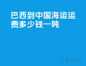 巴西到中国海运运费多少钱一吨
