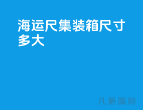 海运40尺集装箱尺寸多大