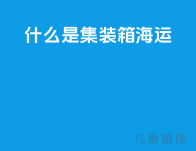 什么是集装箱海运