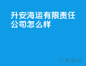 升安海运有限责任公司怎么样