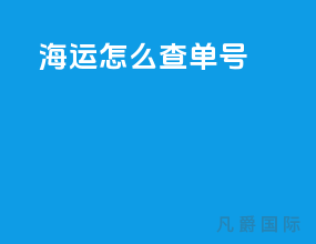 海运怎么查单号