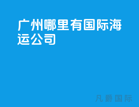 广州哪里有国际海运公司