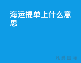 po海运提单上什么意思