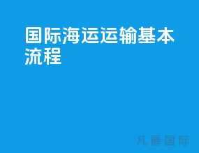 国际海运运输基本流程
