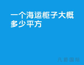 一个海运柜子大概多少平方