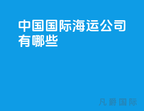 中国国际海运公司有哪些