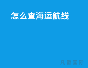 怎么查海运航线