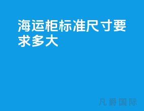 海运柜标准尺寸要求多大