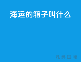 海运的箱子叫什么