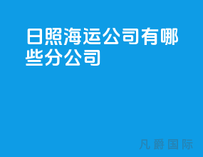 日照海运公司有哪些分公司