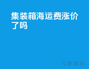集装箱海运费涨价了吗