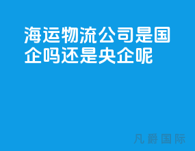 海运物流公司是国企吗还是央企呢