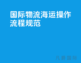 国际物流海运操作流程规范