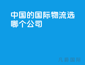 中国的国际物流选哪个公司