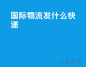 国际物流发什么快递