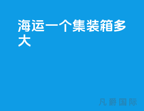 海运一个集装箱多大