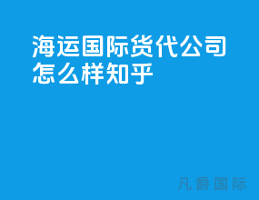 海运国际货代公司怎么样知乎