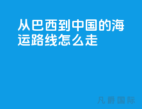从巴西到中国的海运路线怎么走