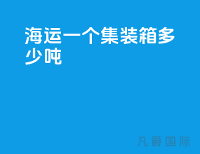 海运一个集装箱多少吨
