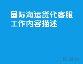 国际海运货代客服工作内容描述