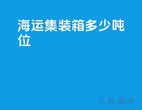 海运集装箱多少吨位