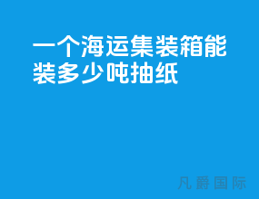 一个海运集装箱能装多少吨抽纸