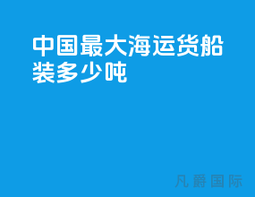中国最大海运货船装多少吨