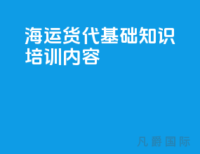 海运货代基础知识培训内容