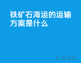 铁矿石海运的运输方案是什么