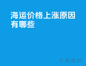 海运价格上涨原因有哪些