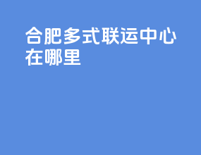 合肥多式联运中心在哪里