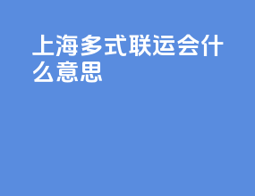 上海多式联运会什么意思