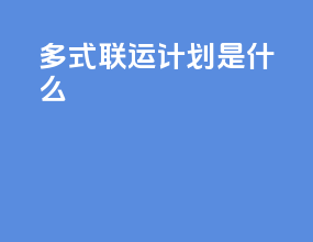 多式联运计划是什么