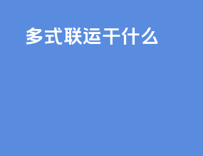 多式联运干什么