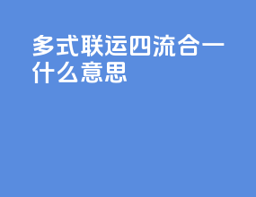 多式联运 四流合一什么意思