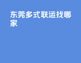 东莞多式联运找哪家