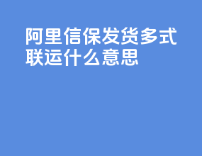 阿里信保发货多式联运什么意思