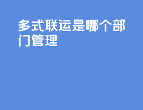 多式联运是哪个部门管理