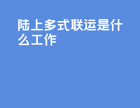 陆上多式联运是什么工作