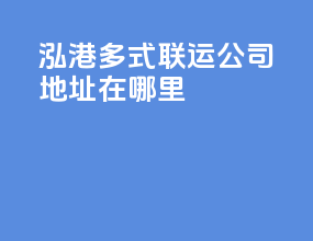泓港多式联运公司地址在哪里