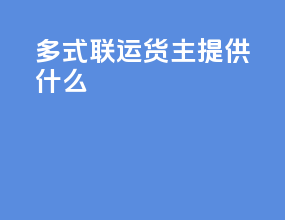 多式联运货主提供什么