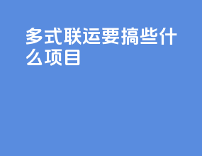 多式联运要搞些什么项目