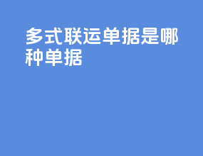 多式联运单据是哪种单据