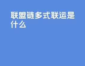 联盟链多式联运是什么