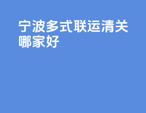 宁波多式联运清关哪家好