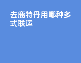 去鹿特丹用哪种多式联运